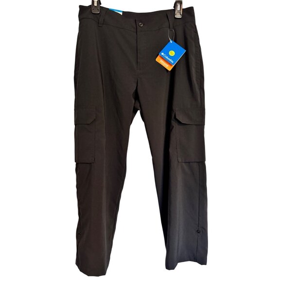 Columbia pantacourt Size 10 Black Capri Active Fit Omni Shade UPF 50 NWT $60 - Picture 1 of 8
